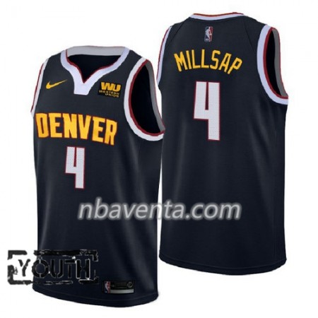 Camiseta Niños Denver Nuggets Paul Millsap 4 2018-2019 Nike Navy Swingman